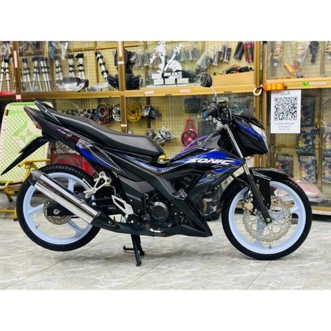 tem rời sonic lửa full đen phối xanh GP