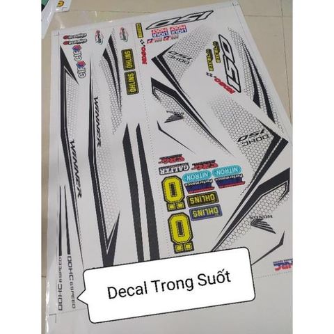 Tem Rời Honda Winner V1 Tổ Ong - Decal Trong Suốt - Dán Được Nhiều Màu Xe  - Decal In Chất Lượng