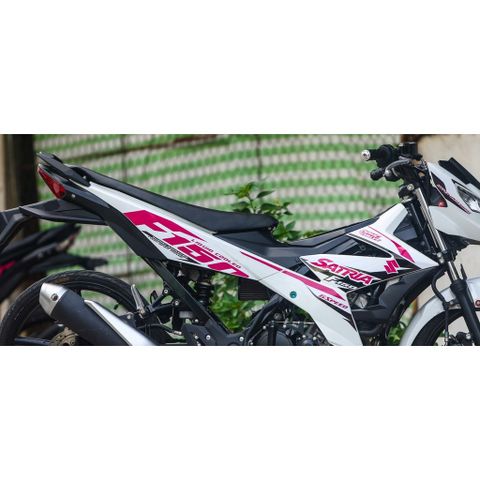 Tem Rời Dán Xe Raider - Satria FI Trắng Hồng Chữ F150 Cực Đẹp, Hàng 3 Lớp Chất Lượng Cao Không Bay Màu Quyen Decal