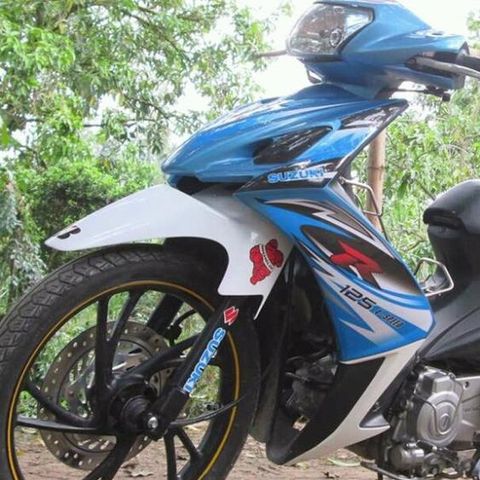 Tem Rời Suzuki Axelo 125 Trắng Xanh Da Trời  - Decal In Chất Lượng