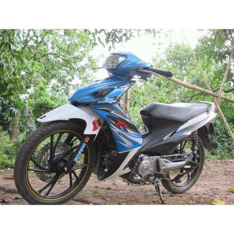 Tem Rời Suzuki Axelo 125 Trắng Xanh Da Trời  - Decal In Chất Lượng