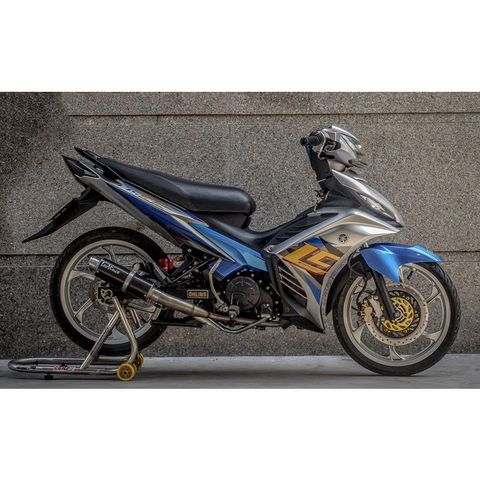 Tem Rời Exciter 135 Lc Chữ Vàng Dán Xe Xám Bạc