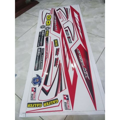 tem rời Jupiter mx đỏ trắng đẹp  mẫu mới , tem 3 lớp bền màu - Decal Cao Cấp Nhất