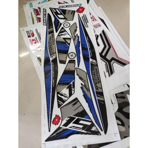 Tem Rời Yamaha Exciter 150 Đen Xanh Special Edition 2022  - Decal In Chất Lượng