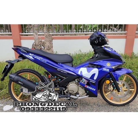 Tem Rời Ex 150 Movistar Trắng Xanh Gp  - Decal In Chất Lượng