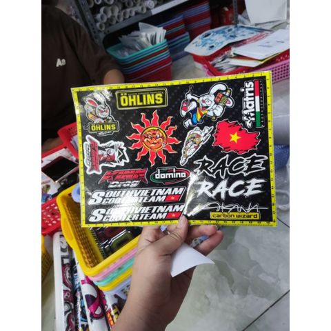 Tem logo akana,race trang trí xe máy dán mọi nơi
