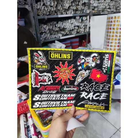 Tem logo akana,race trang trí xe máy dán mọi nơi