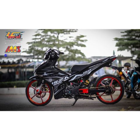 Tem Rời Dán Xe Exciter 150 Mẫu Chữ Y15ZR Xám Đen Trắng Cực Chất, Hàng 3 Lớp Chất Lượng Cao Cao Cấp