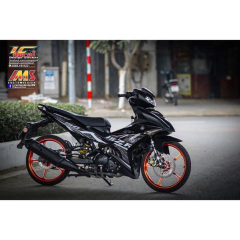 Tem Rời Dán Xe Exciter 150 Mẫu Chữ Y15ZR Xám Đen Trắng Cực Chất, Hàng 3 Lớp Chất Lượng Cao Cao Cấp