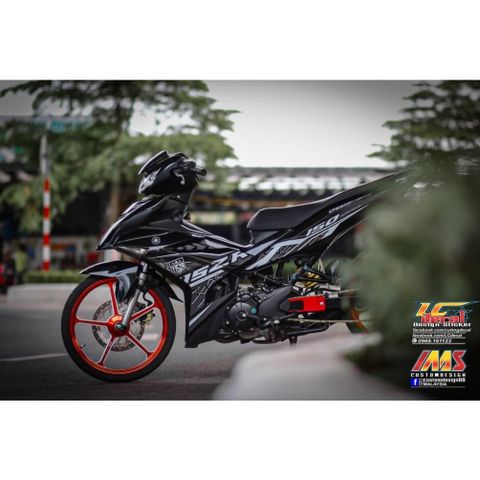 Tem Rời Dán Xe Exciter 150 Mẫu Chữ Y15ZR Xám Đen Trắng Cực Chất, Hàng 3 Lớp Chất Lượng Cao Cao Cấp