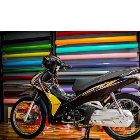 tem rời wave 125i đen vàng đơn giản đẹp , tem 3 lớp bền màu - Decal Cao Cấp Nhất