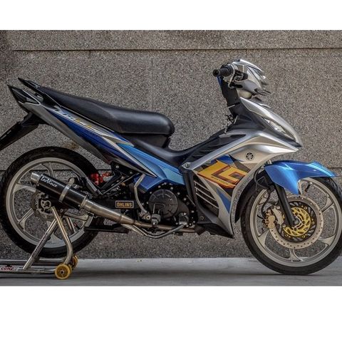 Tem Rời Chế Ex 135 LC Chữ Vàng Dán Xe Xám Bạc  - Decal In Chất Lượng