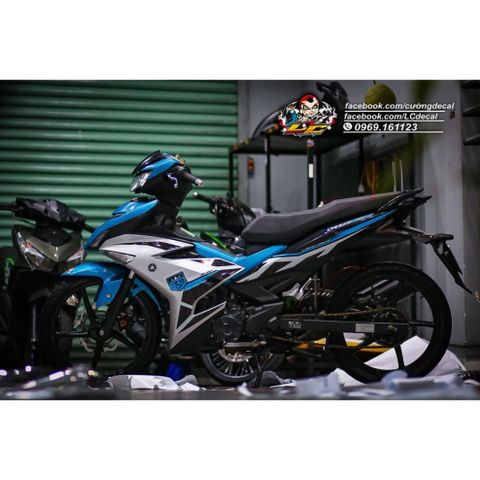 Tem rời Exciter 150 mẫu Y15ZR 2021 đen bạc xanh ngọc, thiết kế đẹp mắt, in sắc nét, 3 lớp không bay màu MD00084 Cao Cấp