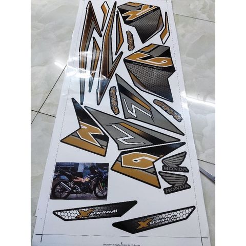 TEM GTR 150 XE WINNER X V3 MÀU ĐEN NHÁM VÀNG ĐỒNG - Decal Cao Cấp Nhất