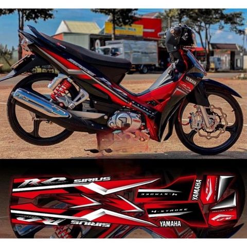 tem rời Sirius Rc mẫu zin 2008 xe đen phối nhiều màu