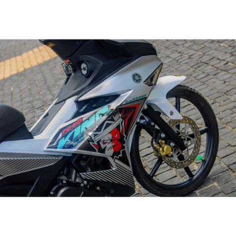 Tem Rời Dán Xe Exciter 150 Mẫu King Drag Bạc Đen Cực Chất, Hàng 3 Lớp Chất Lượng Cao Quyen Decal