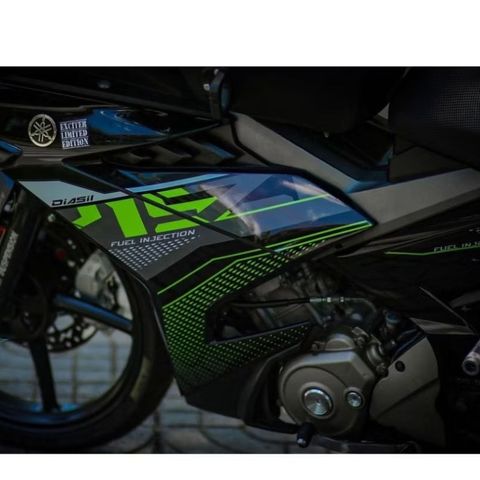 [FreeShip] [Ảnh thật] TEM RỜI mẫu Y15ZR xanh lá dán Exciter 150 đen - không bay màu - chuẩn form Quyen Decal