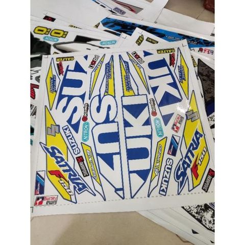 Tem Rời Suzuki Satria F150 Zin Xanh Gp  - Decal In Chất Lượng
