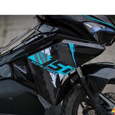 [Ảnh thật] TEM RỜI mẫu ADN Special xanh ngọc cho AirBlade AB đen - không bay màu Quyen Decal