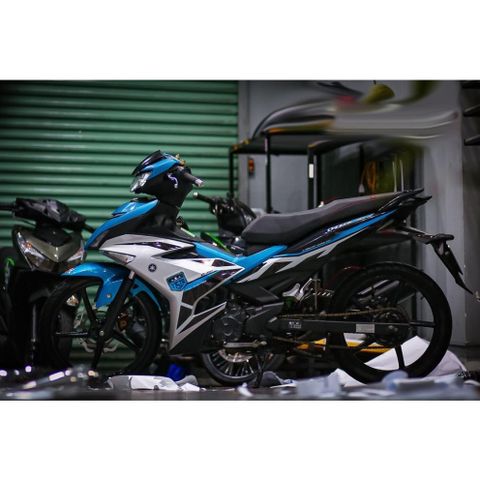 Tem rời Exciter 150 mẫu Y15ZR 2021 xanh ngọc đen bạc, in sắc nét, 3 lớp không phai màu CM00018 1 2