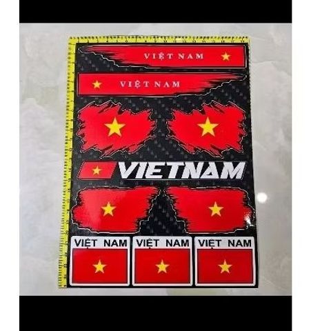 Trọn bộ tem Lá Cờ Việt Nam dán xe máy,xe điện, trang trí mọi nơi