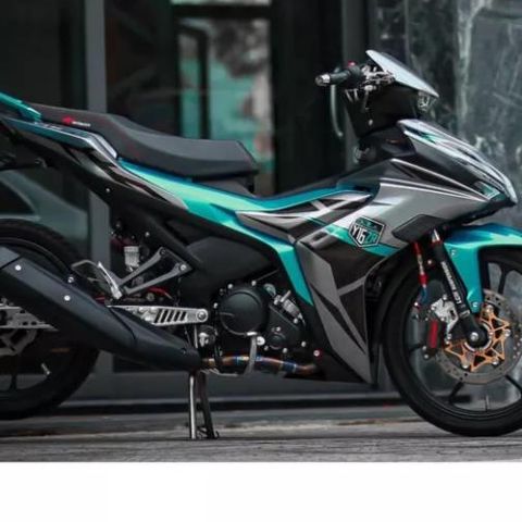 Tem Rời Exciter 155 Xám Lông Chuột Phối Xanh Ngọc Lục Bảo  - Decal In Chất Lượng