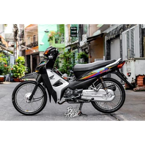 Tem rời Wave 110 2017 phối đen tím vàng, thiết kế đẹp mắt, in sắc nét, 3 lớp không bay màu MD00241 Cao Cấp