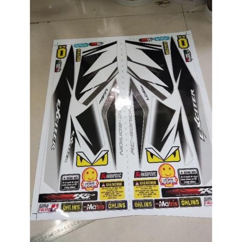Tem Rời Exciter Đời Đầu 2006 Xám Lông Chuột  - Decal In Chất Lượng