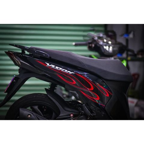 tem rời vision đen lửa đỏ cực chất ,  tem 3 lóp bền màu - Decal Cao Cấp Nhất