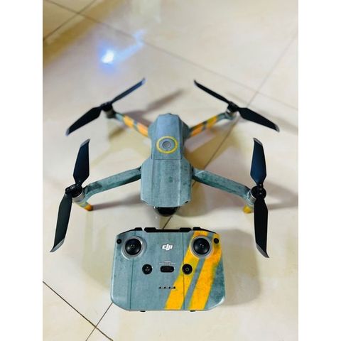 Skin Decal Trang Trí Flycam Mavic Air 2 - Air 2S Xám Vàng