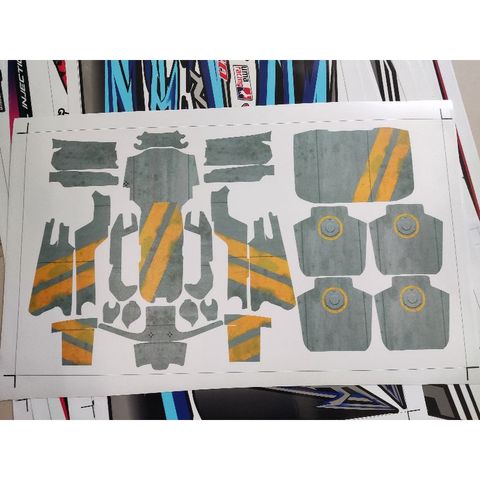 Skin Decal Trang Trí Flycam Mavic Air 2 - Air 2S Xám Vàng