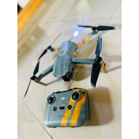 Skin Decal Trang Trí Flycam Mavic Air 2 - Air 2S Xám Vàng