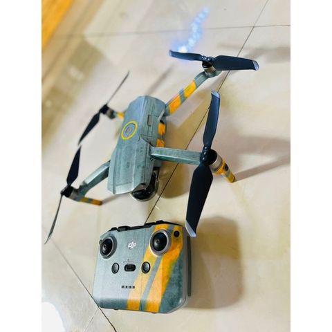 Skin Decal Trang Trí Flycam Mavic Air 2 - Air 2S Xám Vàng