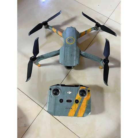 Skin Decal Trang Trí Flycam Mavic Air 2 - Air 2S Xám Vàng