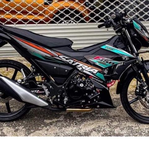 Tem Rời Suzuki Satria Dán Xe Đen Phối Nhiều Màu  - Decal In Chất Lượng