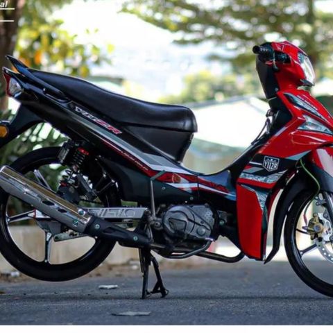 Tem Rời Sirius Fi 115 Y11ZR Hoa Văn Đỏ Đen  - Decal In Chất Lượng