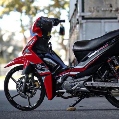 Tem Rời Sirius Fi 115 Y11ZR Hoa Văn Đỏ Đen  - Decal In Chất Lượng
