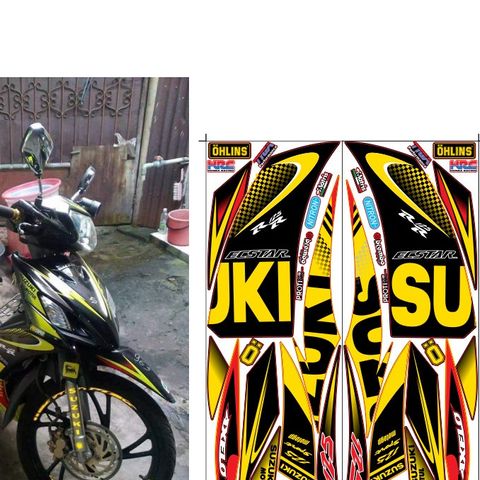 Tem Suzuki Axelo 125 Vàng Đen