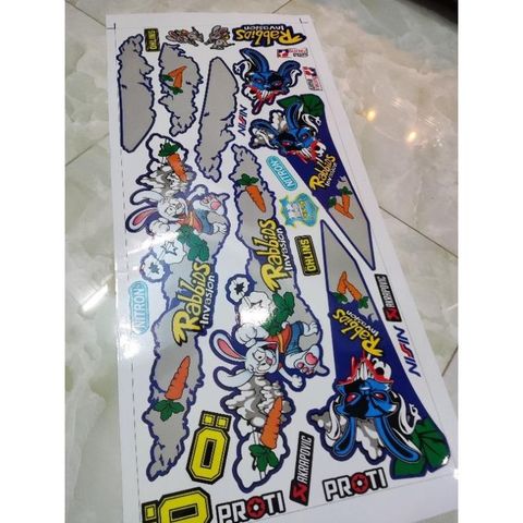 Tem Vario 125 - Vario 150 Xanh Gp - Logo Thỏ Rabbit  - Decal In Chất Lượng