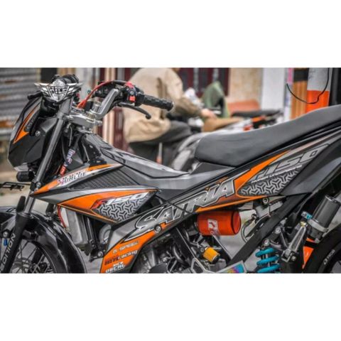 Tem Rời Suzuki Satria Raider Cam Đen 2023  - Decal In Chất Lượng