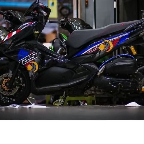 Tem rời AB 2016 mẫu cờ Malaysia dán xe full đen, thiết kế đẹp mắt, màu in sắc nét, 3 lớp không bay màu MD00069 Cao Cấp