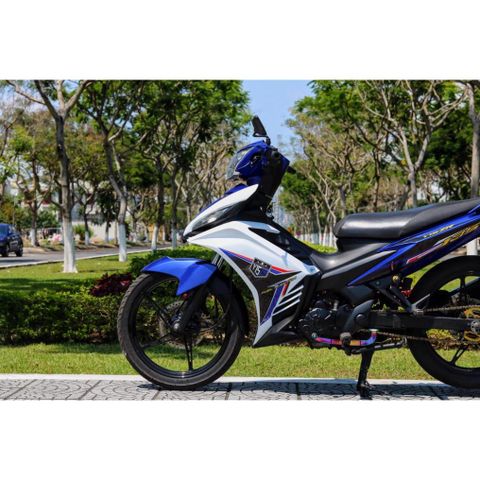 Tem Rời Dán Xe Exciter 135 Mẫu Y15 Trắng Xanh Cực Hot, Hàng 3 Lớp Chất Lượng Cao Quyen Decal
