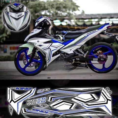 Tem rời Exciter 150 Y15Zr full trắng phối đủ màu