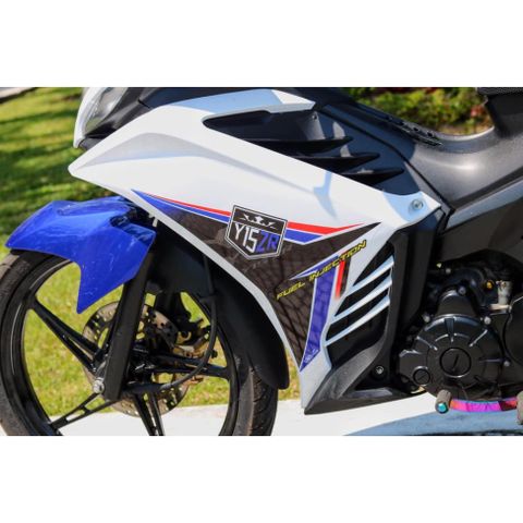 Tem Rời Dán Xe Exciter 135 Mẫu Y15 Trắng Xanh Cực Hot, Hàng 3 Lớp Chất Lượng Cao Quyen Decal