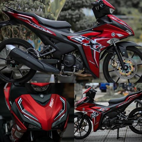 Tem rời Exciter 155 đỏ sọc trắng đen đơn giản - tem không bay màu Cao Cấp