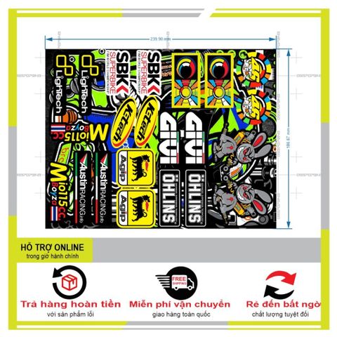 SHINDECAL- LOGO STICKER THỎ GIVI 008 - Tem 3 Lớp  Cao Cấp