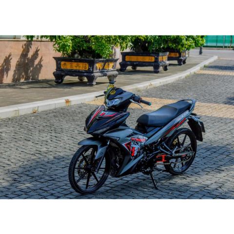 Tem Rời Dán Xe Exciter 150 Mẫu King Drag Xám Đỏ Đen Cực Hot, Hàng 3 Lớp Chất Lượng Cao Quyen Decal