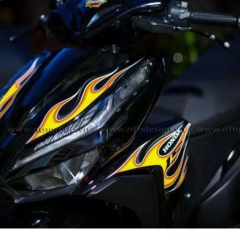 Tem Lửa Honda Vario 150 2020 Dán Xe Đen  - Decal In Chất Lượng