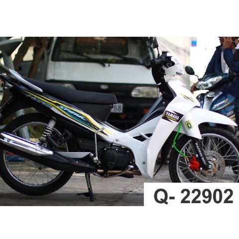 Tem Rời Yamaha Sirius 110 Trắng Đen  - Decal In Chất Lượng