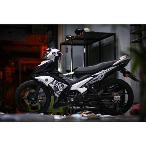 tem rời exciter 135 lc trắng đen indonesia cover chuẩn đẹp , tem 3 lớp - Decal Cao Cấp Nhất